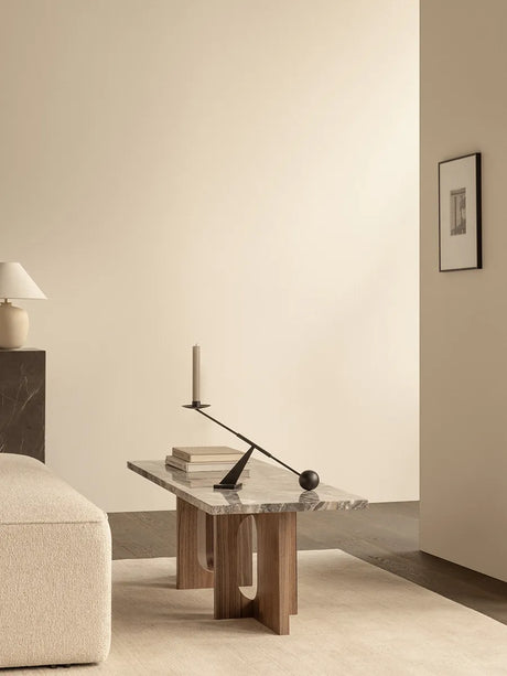 Androgyne Loungbord, grå galaxy marble/trä från Audo Copenhagen - Naturell ek - Jacobsen Plus