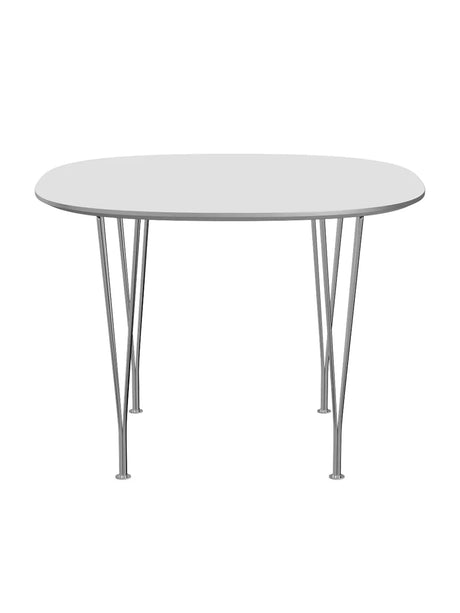 Piet Hein B603 Matbord, 100 x 100 cm från Fritz Hansen - Vit laminat m. alukant - Jacobsen Plus