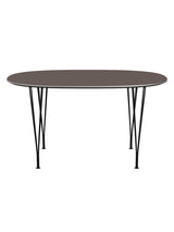Piet Hein B611 Superellipse Matbord, 135 x 90 cm från Fritz Hansen - Grå laminat m. alukant - Svart stel - Jacobsen Plus