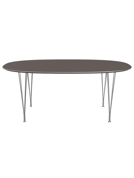 Piet Hein B613 Superellipse matbord, 180 x 120 cm från Fritz Hansen - Vit laminat m. alukant - Krom stel - Jacobsen Plus