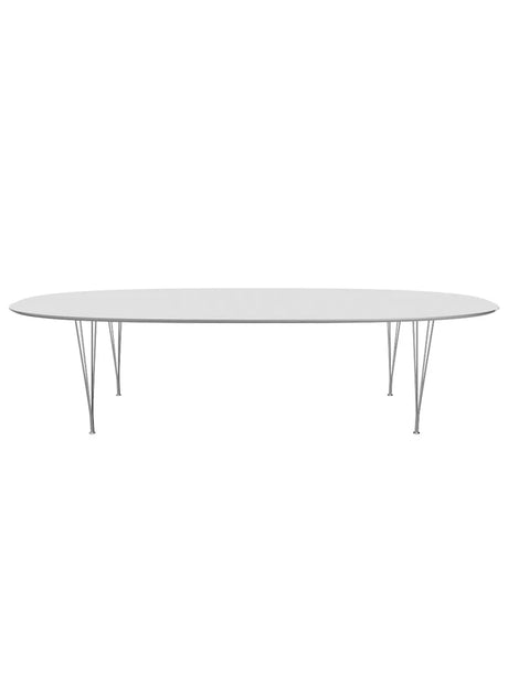 Piet Hein B617 Superellipse Matbord, 300 x 130 cm från Fritz Hansen - Vit laminat m. alukant - Krom stel - Jacobsen Plus