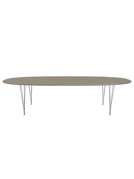 Piet Hein B617 Superellipse Matbord, 300 x 130 cm från Fritz Hansen - Vit laminat m. alukant - Krom stel - Jacobsen Plus