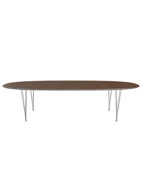 Piet Hein B617 Superellipse Matbord, 300 x 130 cm från Fritz Hansen - Vit laminat m. alukant - Krom stel - Jacobsen Plus