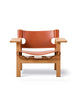 The Spanish Chair i cognacsläder, oljad ek av Børge Mogensen