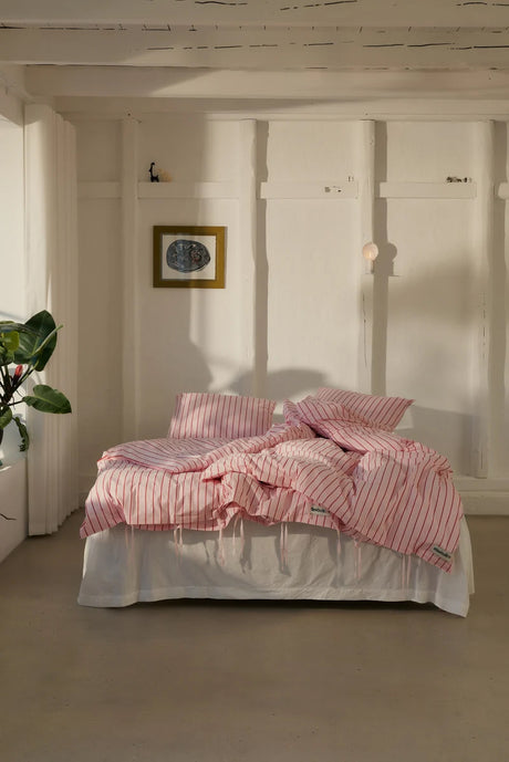 Bongusta - Percale sängkläder, 140x200/60x63 cm, babyrosa & skidpatrull - 3 - Jacobsen Plus