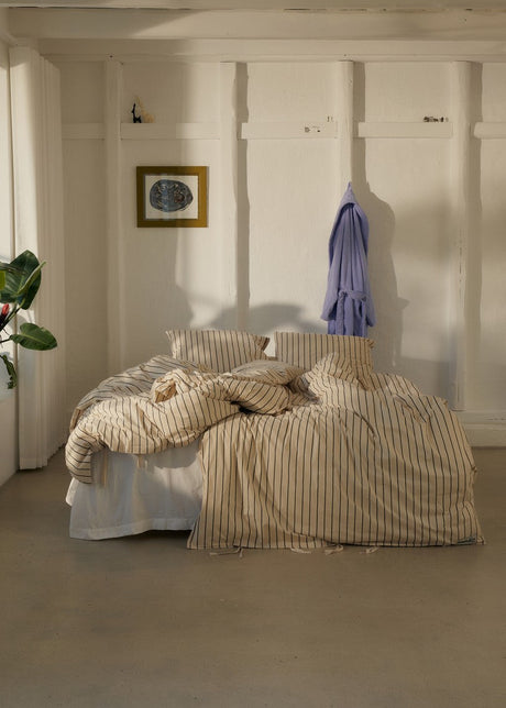 Bongusta - Percale-sängkläder, 140x200/60x63 cm, Kräm & bläck - 2 - Jacobsen Plus