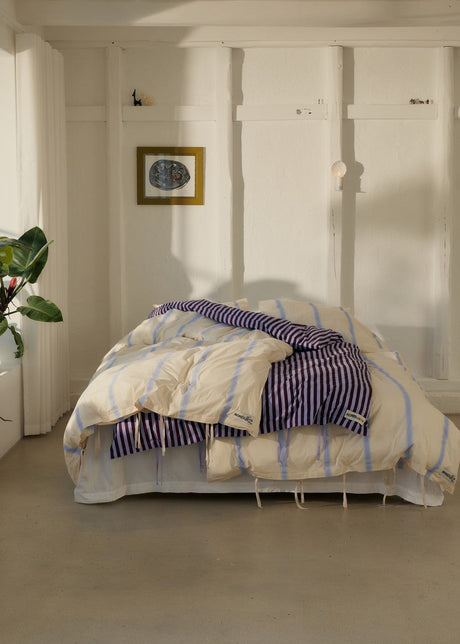 Bongusta - Percale-sängkläder, 140x200/60x63 cm, vinröd & lavendelblå - 4 - Jacobsen Plus
