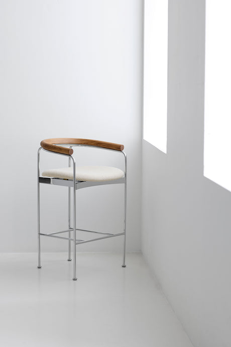 DK3 Baia Counter Stool - Mocca Leather / Chrome - Jacobsen Plus
