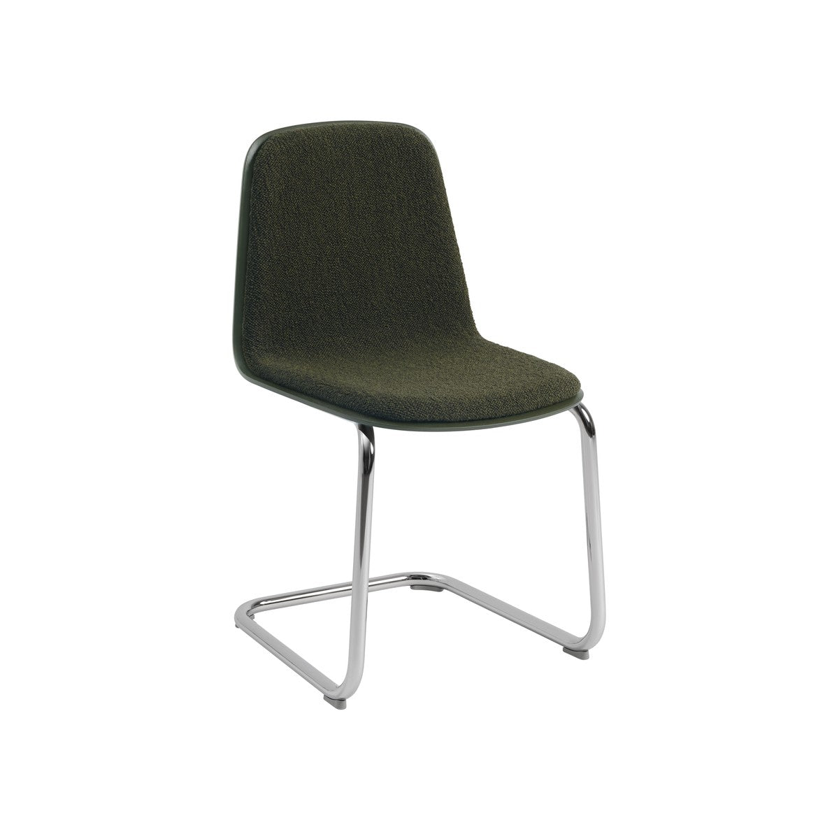 Muuto - Brink stol, konsolburen base - Dark Olive Vidar 927 - Chrome stel - Jacobsen Plus