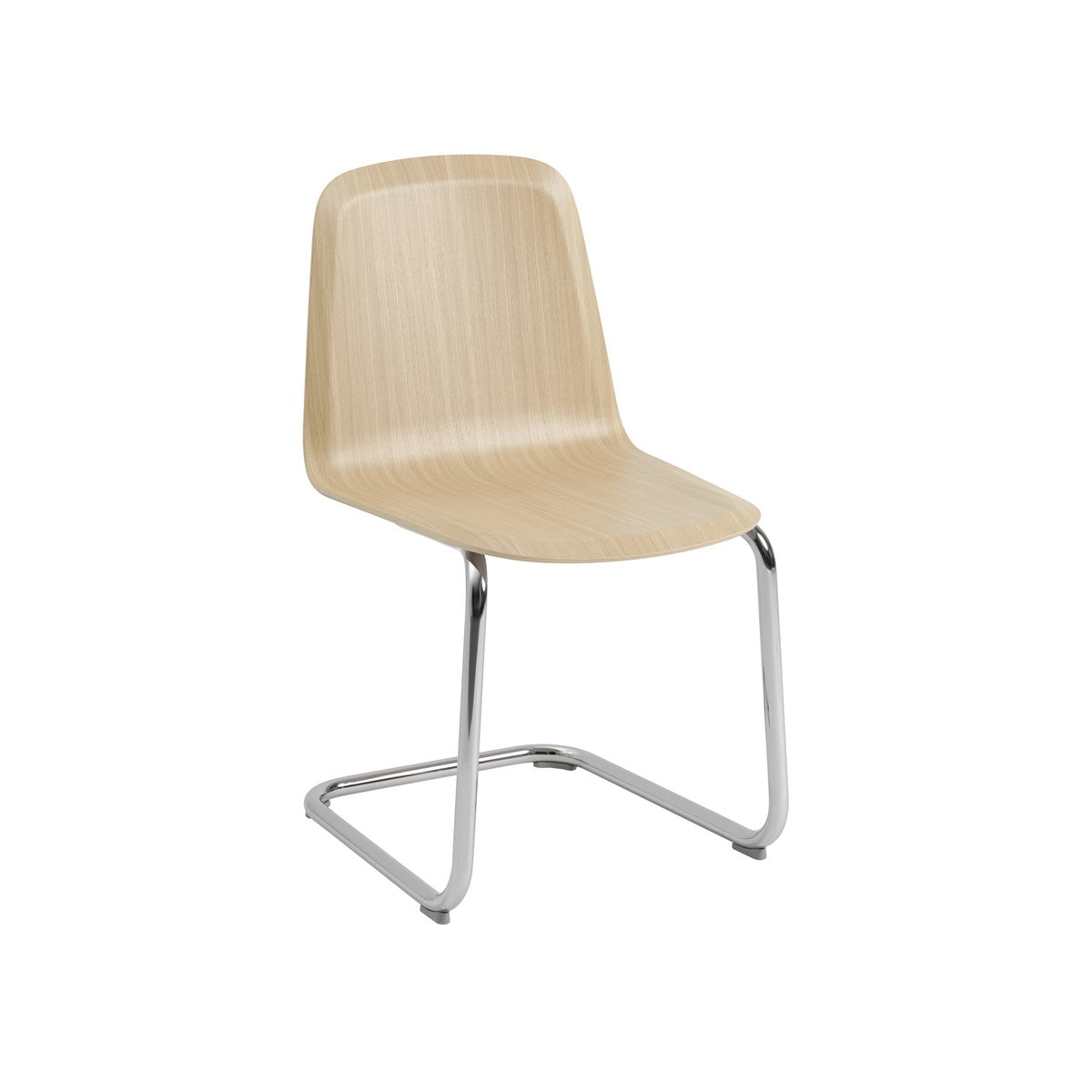 Muuto - Brink stol, konsolburen base - Ek sits - Chrome stel - Jacobsen Plus