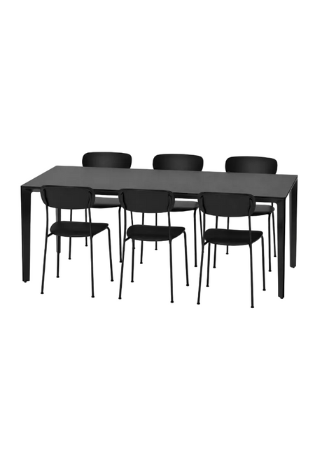 Stellar Works Taylor Matbord inkl. 6 Stack Matstolar i svart ek - Jacobsen Plus