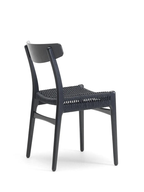 CH23 Matstol, svart ek med svart flätning av Hans J. Wegner - 2 - Jacobsen Plus