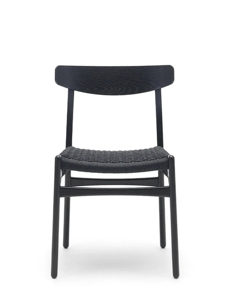 CH23 Matstol, svart ek med svart flätning av Hans J. Wegner - Jacobsen Plus