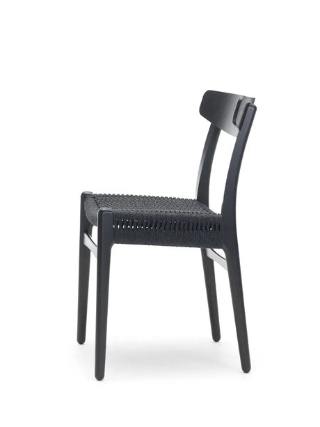 CH23 Matstol, svart ek med svart flätning av Hans J. Wegner - 3 - Jacobsen Plus
