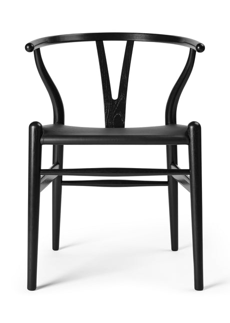 Y-stol CH24P, Svart ek med Thor 301 läder av Hans J. Wegner - Jacobsen Plus