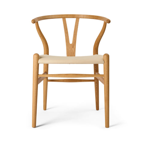 Y-stol CH24P, Ek oljad med Terra 20364 läder av Hans J. Wegner - Jacobsen Plus