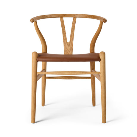 Y-stol CH24P, ek oljad med Loke 7060-läder av Hans J. Wegner - Jacobsen Plus