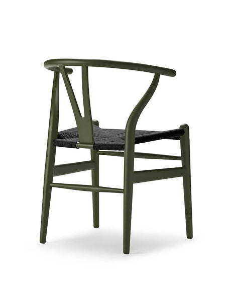 Y-stol CH24 Soft Seaweed med svart flätverk av Hans J. Wegner - 2 - Jacobsen Plus
