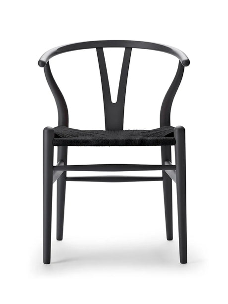 Y-stol CH24 Soft Anthracite Grey med svart flätning av Hans J. Wegner - Jacobsen Plus