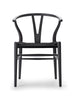 Y-stol CH24 Soft Anthracite Grey med svart flätning av Hans J. Wegner