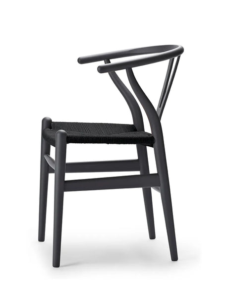 Y-stol CH24 Soft Anthracite Grey med svart flätning av Hans J. Wegner - 3 - Jacobsen Plus