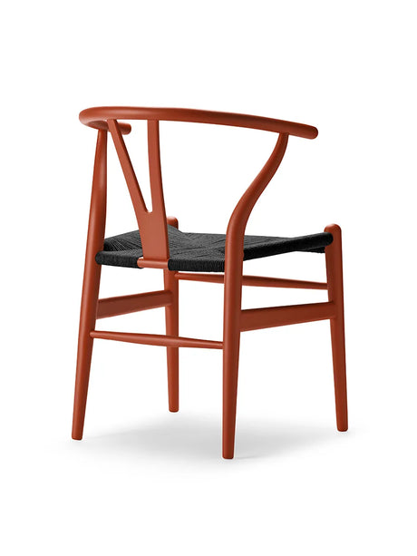 Y-stol CH24 Soft Terrakotta med svart flätning av Hans J. Wegner - 2 - Jacobsen Plus