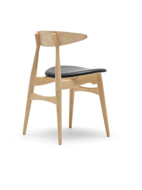 CH33 Stol, såpbehandlad ek/svart läder av Hans J. Wegner - 3 - Jacobsen Plus