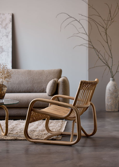 Curve loungestol för inomhusbruk från Cane-line - Natur rattan - Jacobsen Plus