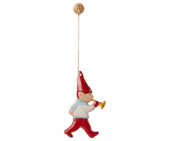 Metallprydnad, Tomte med trumpet från Maileg