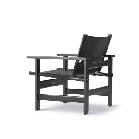 The Canvas Chair, svartlackerad ek svart canvas av Børge Mogensen - 3 - Jacobsen Plus