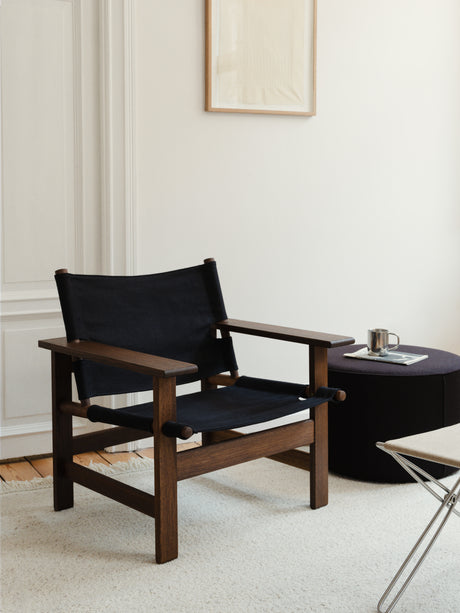 The Canvas Chair, rökt ek svart canvas av Børge Mogensen - 3 - Jacobsen Plus