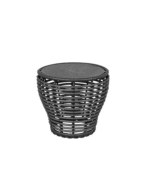 Basket Soffbord från Cane-line - Lille - H45 x Ø50 cm / Graphite-Fossil Black - Jacobsen Plus