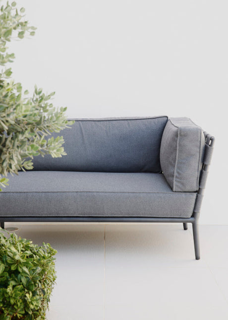 Conic 2-sits modulsoffa, vänster inkl. dynset från Cane-line - Light grey - Jacobsen Plus