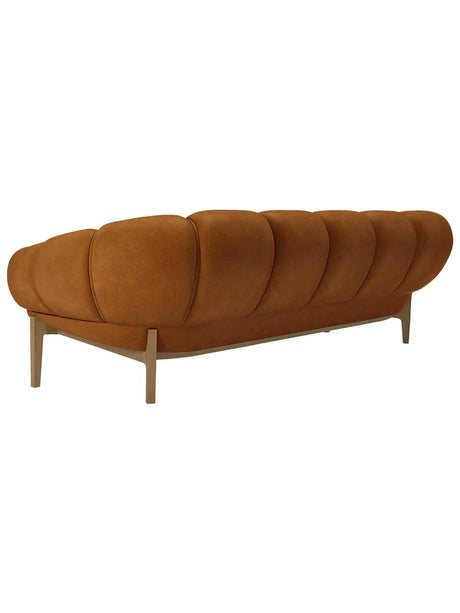 Croissant Soffa 3-sits, läder från GUBI - Prisgruppe 3 / Massiv olieret egetræ - Jacobsen Plus