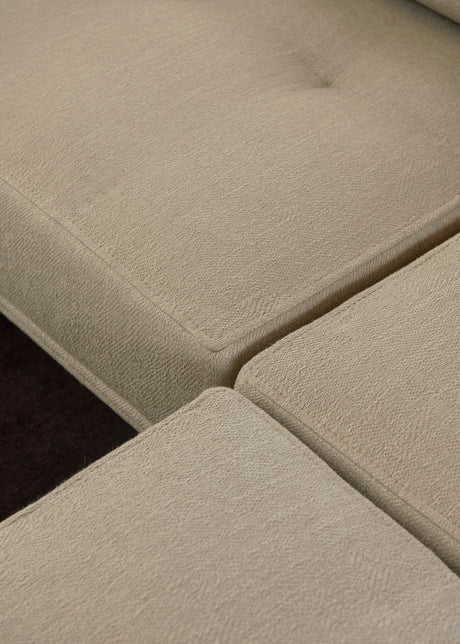 Delphi 450A, 3-personers soffa med pall från Fredericia Furniture - Keiga 0132 / borstad aluminium - Jacobsen Plus