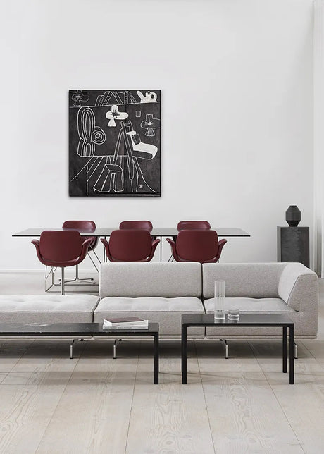 Piloti Bord, svart laminat från Fredericia Furniture - 6610: 75 x 39 x H35 cm / Svart pulverlakeret aluminium - Jacobsen Plus