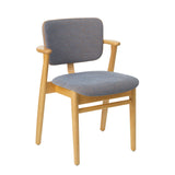 Domus Chair, klädd från Artek - Honey stained birch - WOW RE 4441 - Prestige Nougat piping - Jacobsen Plus