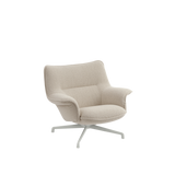 Doze loungefåtölj, låg rygg, Heath-textil, Tube base från Muuto - Swivel Base - Jacobsen Plus