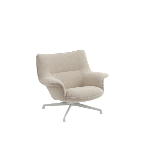 Doze loungefåtölj, låg rygg, Heath-textil, Tube base från Muuto - Swivel Base - Jacobsen Plus