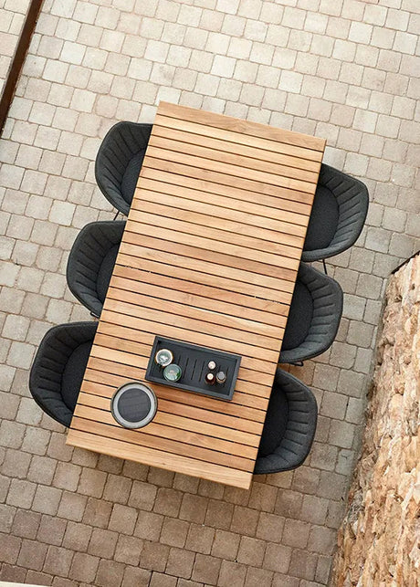 Drop Matbord med 120 cm utdrag, Teak/lavagrå från Cane-line - 2 - Jacobsen Plus