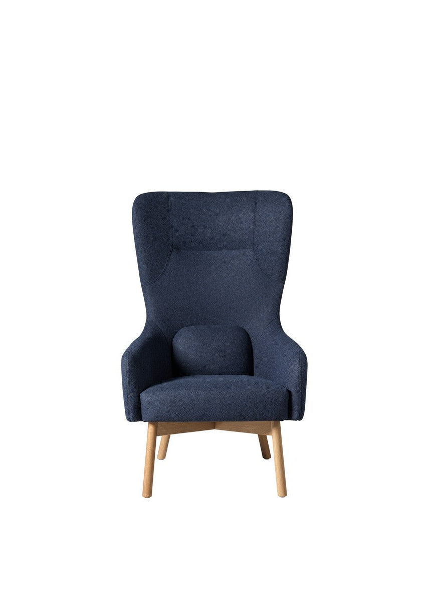 FDB Møbler - L35 Gesja, öronlappsstol, mörkblå textil - 2 - Jacobsen Plus
