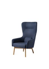 FDB Møbler - L35 Gesja, öronlappsstol, mörkblå textil