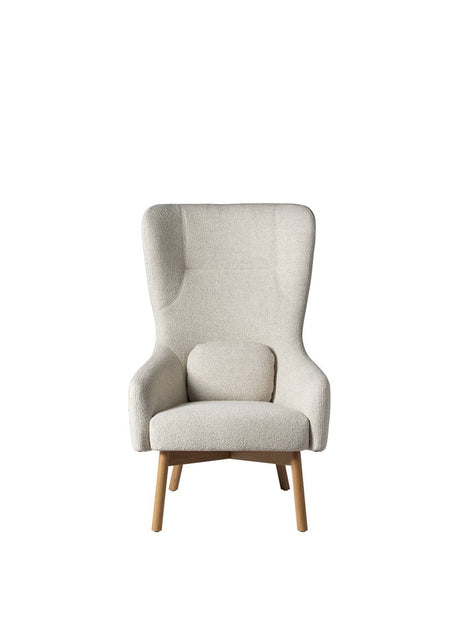 FDB Møbler - L35 Gesja, öronlappsstol, beige textil - 4 - Jacobsen Plus