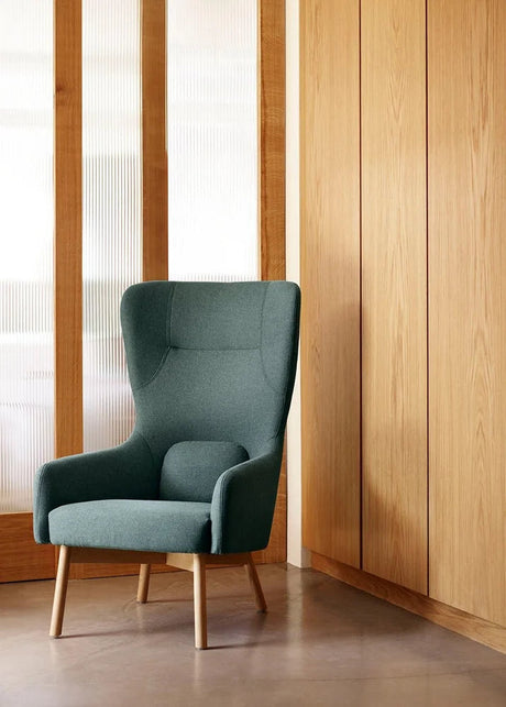 FDB Møbler - L35 Gesja, öronlappsfåtölj, grön textil - 3 - Jacobsen Plus