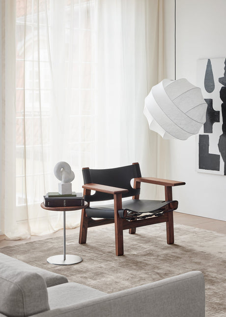 The Spanish Chair i svart läder, rökoljad ek av Børge Mogensen - 2 - Jacobsen Plus