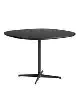 Piet Hein A603 cafébord, 100 x 100 cm från Fritz Hansen - Svart laminat m. svart ABS-kant - Svart stel - Jacobsen Plus