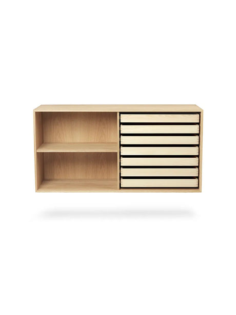 FK63 Bokhylla med hylla och brickor från Carl Hansen & Søn - Dybde: 36 cm / Ek olie - Jacobsen Plus