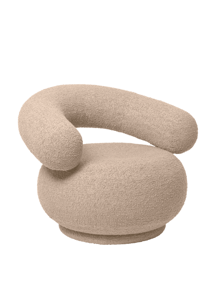 Orbo loungefåtölj från Ferm Living - Raw Boucle - Natural - Swivel - Jacobsen Plus