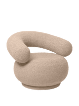 Orbo loungefåtölj från Ferm Living - Raw Boucle - Natural - Swivel - Jacobsen Plus