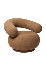 Orbo loungefåtölj från Ferm Living - Raw Boucle - Tan - Swivel - Jacobsen Plus